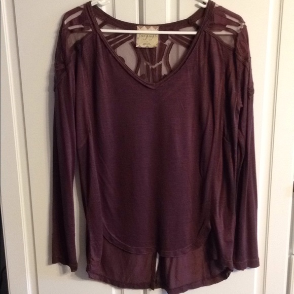 Free People Plum Split Back Gatsby Top - Picture 4 of 5